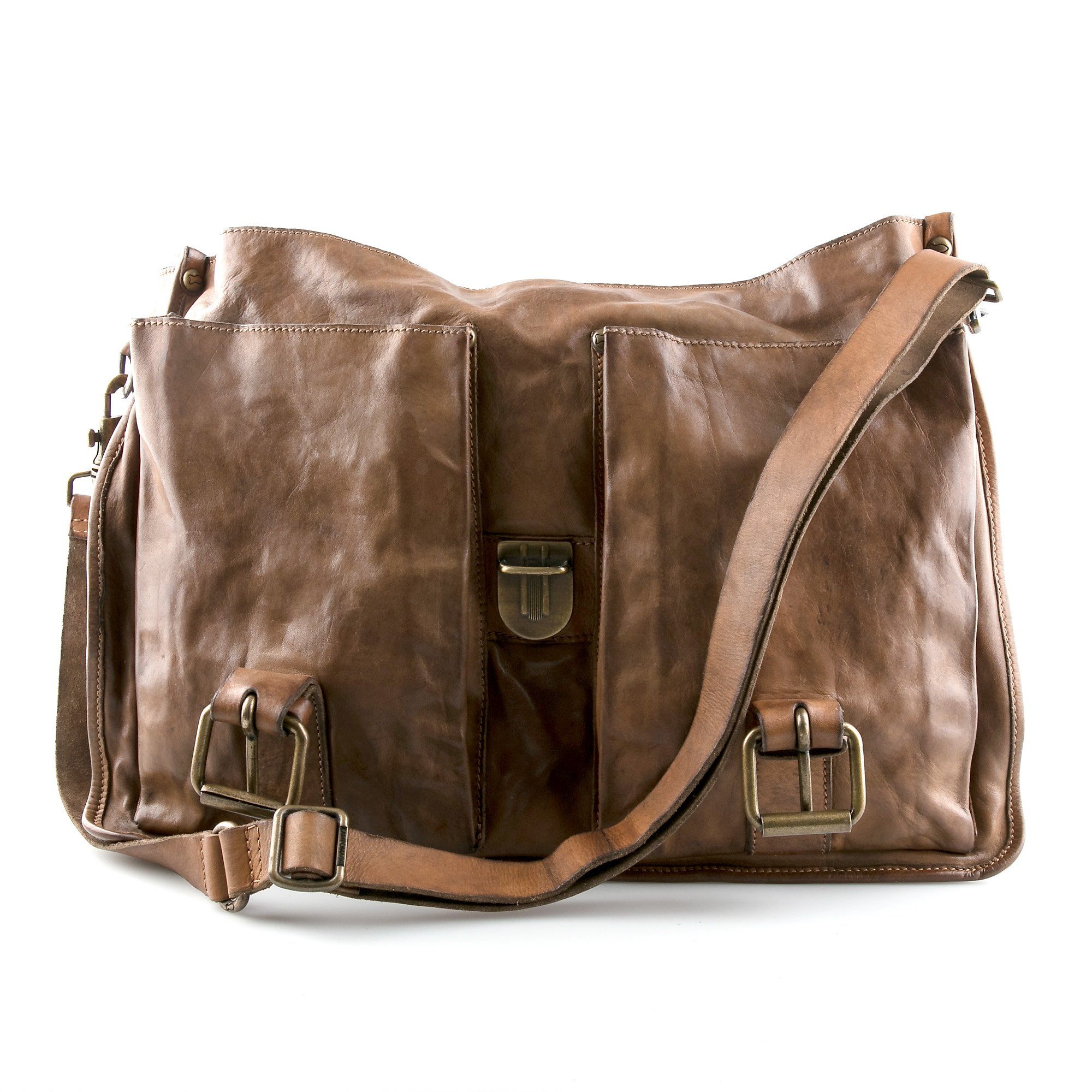 campomaggiブラウンレザーバッグ Campomaggi Messenger Bag, Military Green – Fendrihan Canada