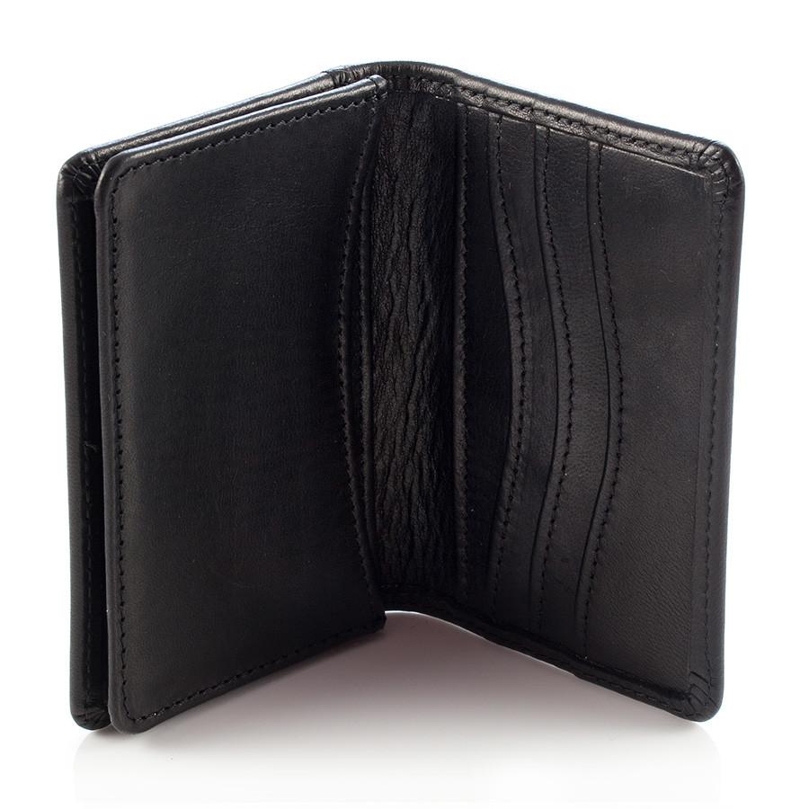 Daines & Hathaway Bridle Hide Business Card Case, Black Leather Wallet Daines & Hathaway 