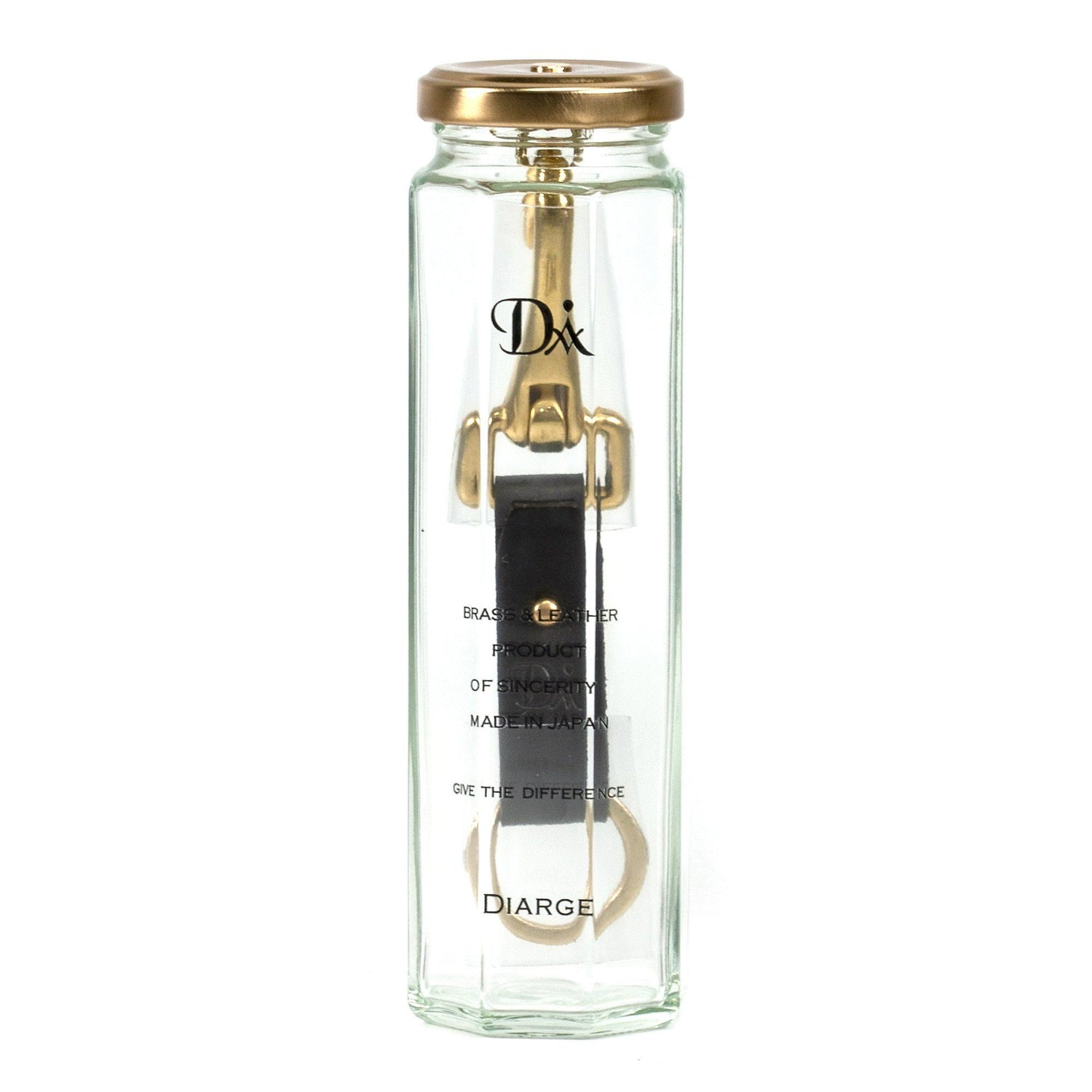 Diarge Brass and Leather Bottle Keyring Keyring Diarge 