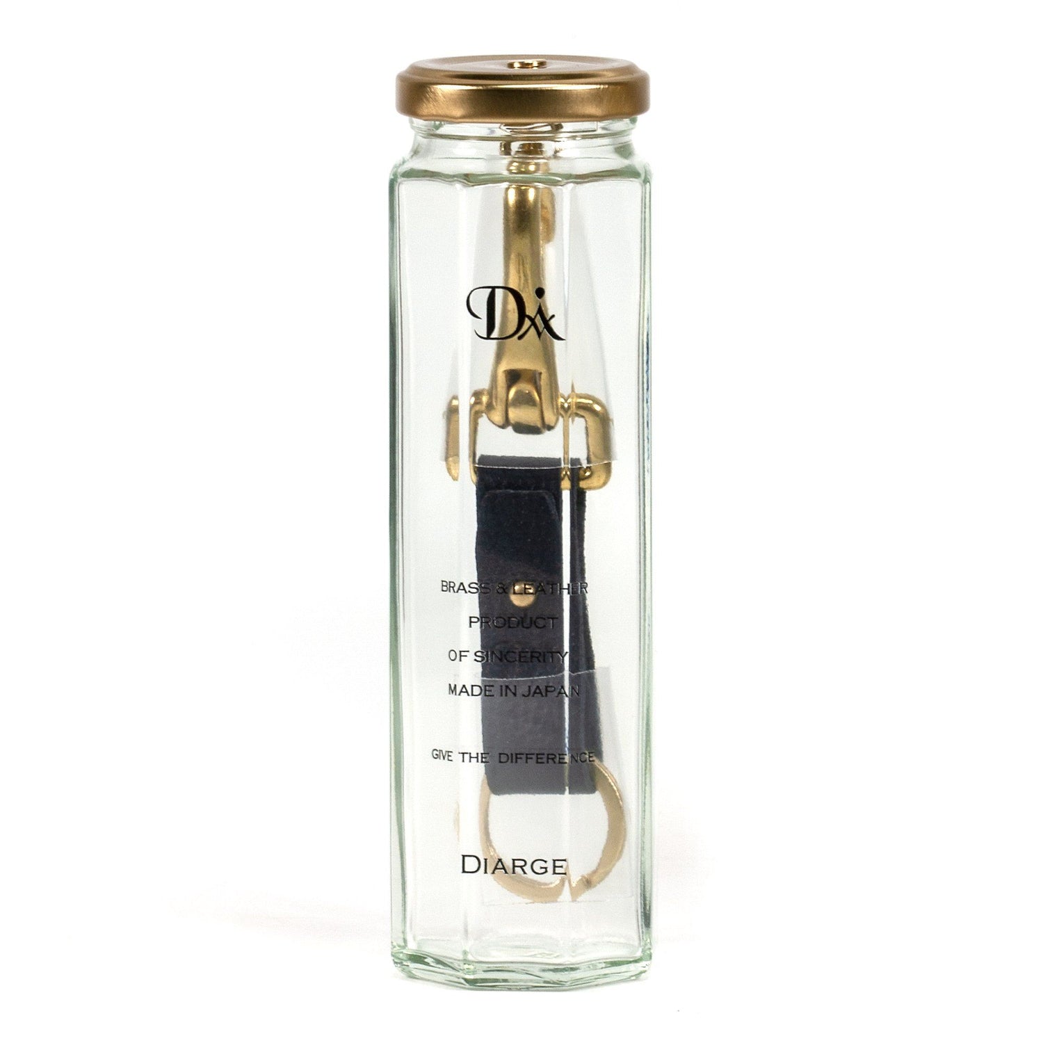Diarge Brass and Leather Bottle Keyring Keyring Diarge 