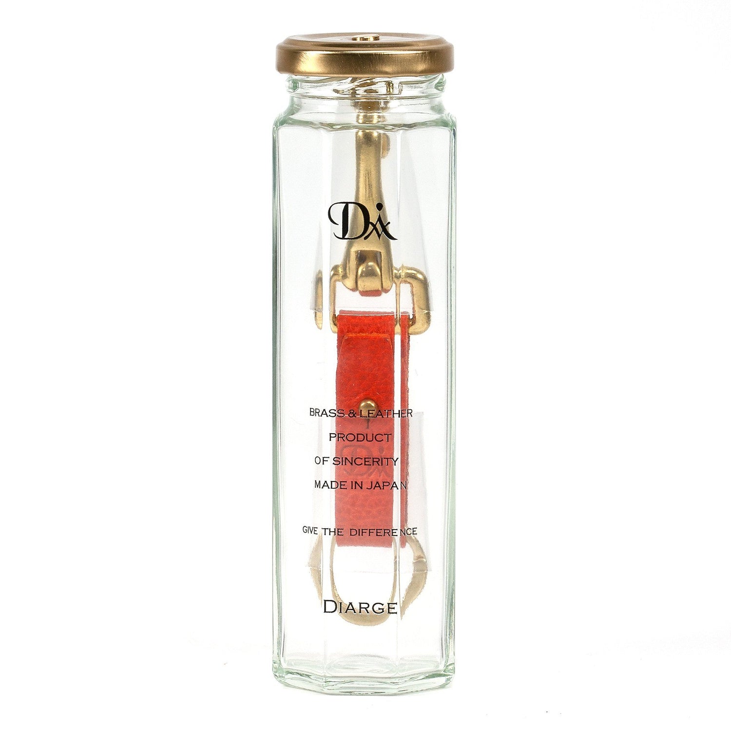 Diarge Brass and Leather Bottle Keyring Keyring Diarge 
