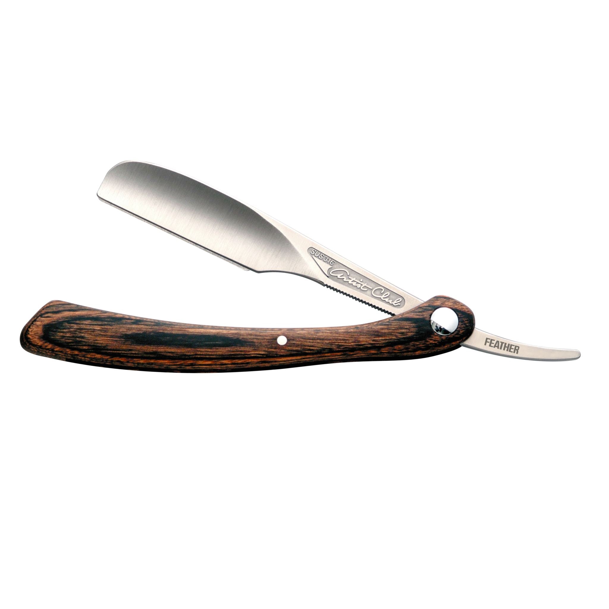 Needlework Razor Feather Artist Club DX Maintenance-free Straight Razor, Wooden Handle ...