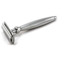 Edwin Jagger Bulbous Classic Double-Edge Razor, Lined Chrome Handle Double Edge Safety Razor Edwin Jagger 