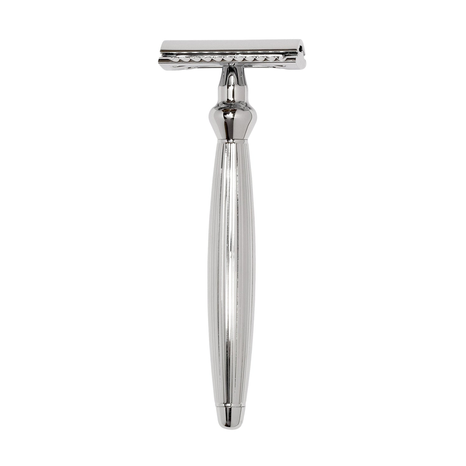 Edwin Jagger Bulbous Classic Double-Edge Razor, Lined Chrome Handle Double Edge Safety Razor Edwin Jagger 