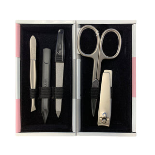 Erbe Solingen 5-Piece Manicure Set, Pink and Ivory Magnetic Case Manicure Set Discontinued 