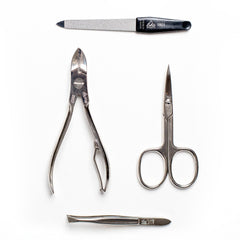 Erbe Solingen 4-Piece Travel Manicure Set, Black Cowhide Snap Case Manicure Set Erbe Solingen 