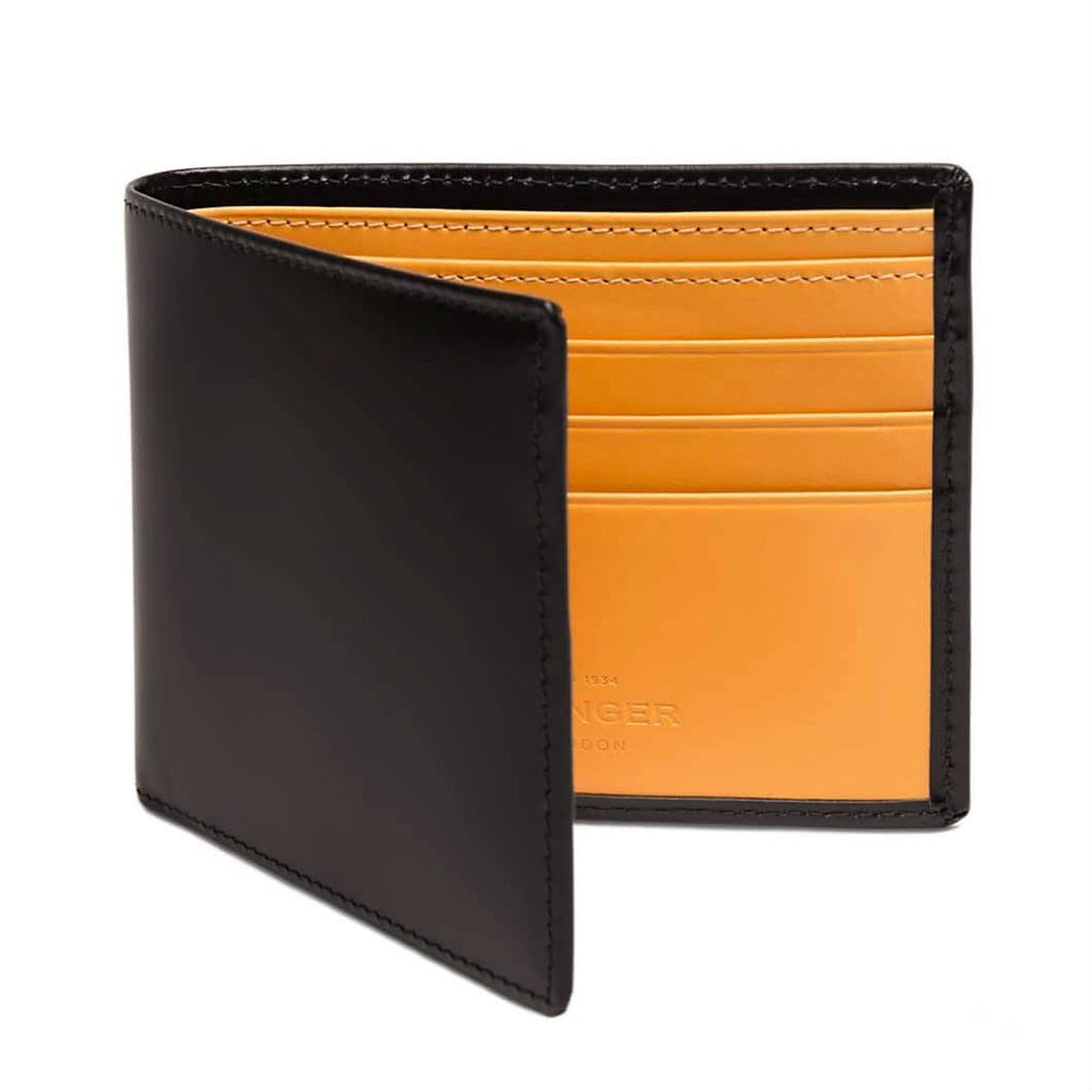 Ettinger Bridle Hide Billfold Leather Wallet with 6 CC Slots Leather Wallet Ettinger Black 