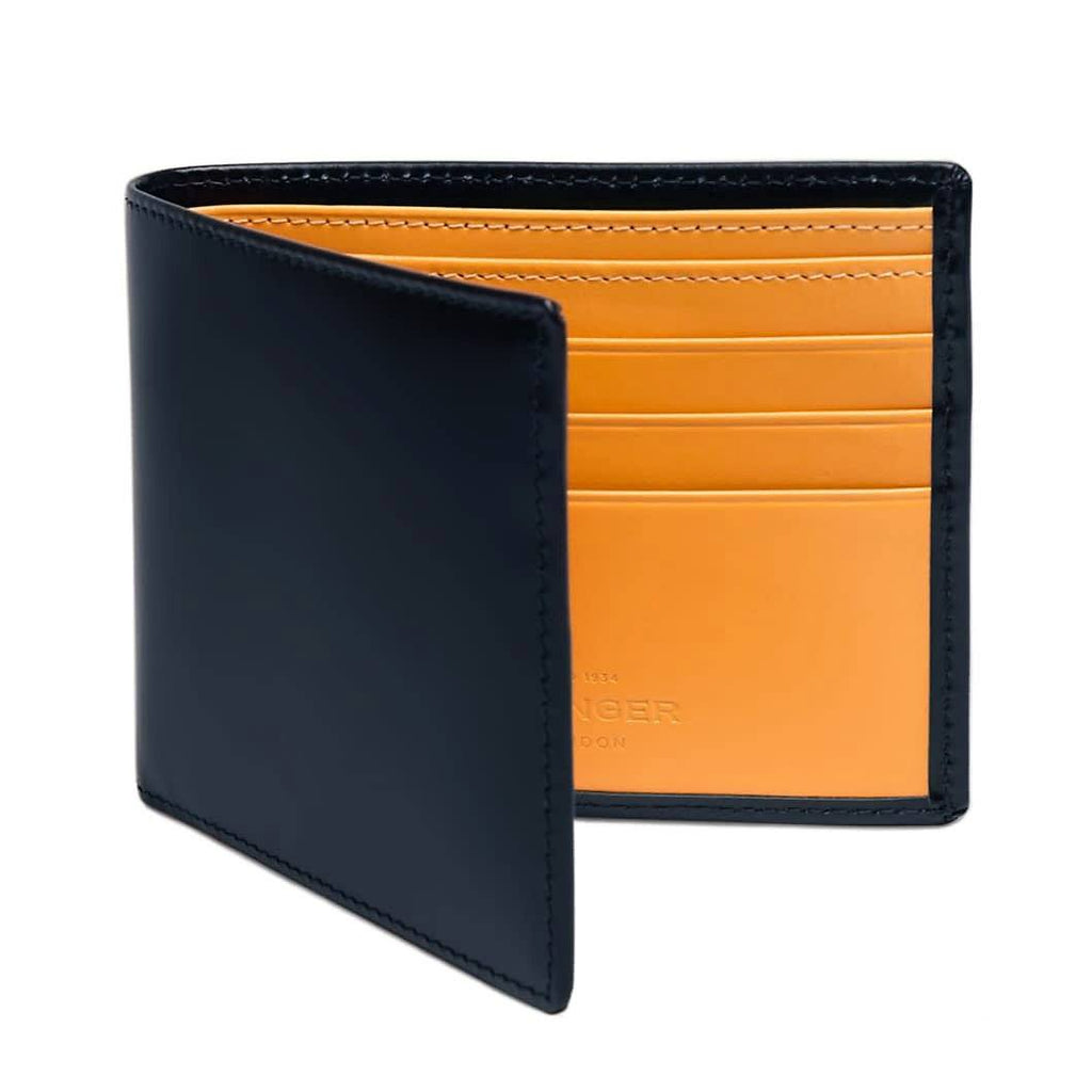 Ettinger Bridle Hide Billfold Leather Wallet with 6 CC Slots Leather Wallet Ettinger Navy 
