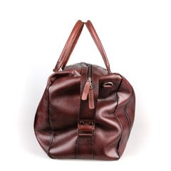 Fendrihan Pebbled Leather Travel Bag, Brandy Leather Briefcase Fendrihan 