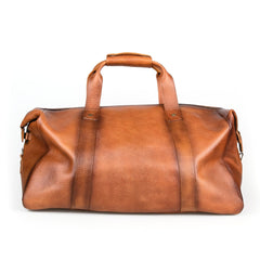 Fendrihan Pebbled Leather Travel Bag, Cognac Leather Briefcase Fendrihan 