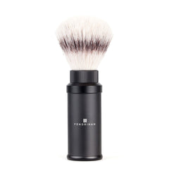Fendrihan Black Anodized Aluminum Travel Shaving Brush, Silvertip Fibre Synthetic Bristles Shaving Brush Fendrihan 
