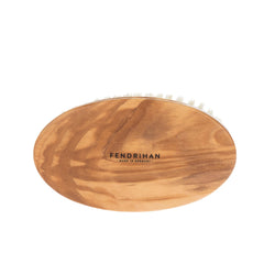 Men's Olivewood Military Hairbrush with Soft Light Bristles - Made in Germany Hair Brush Fendrihan 
