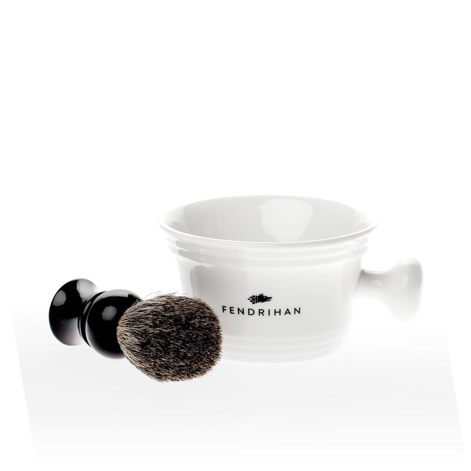 Fendrihan Pure Badger Shaving Brush and Porcelain Shaving Bowl, Save $10 Shaving Kit Fendrihan 