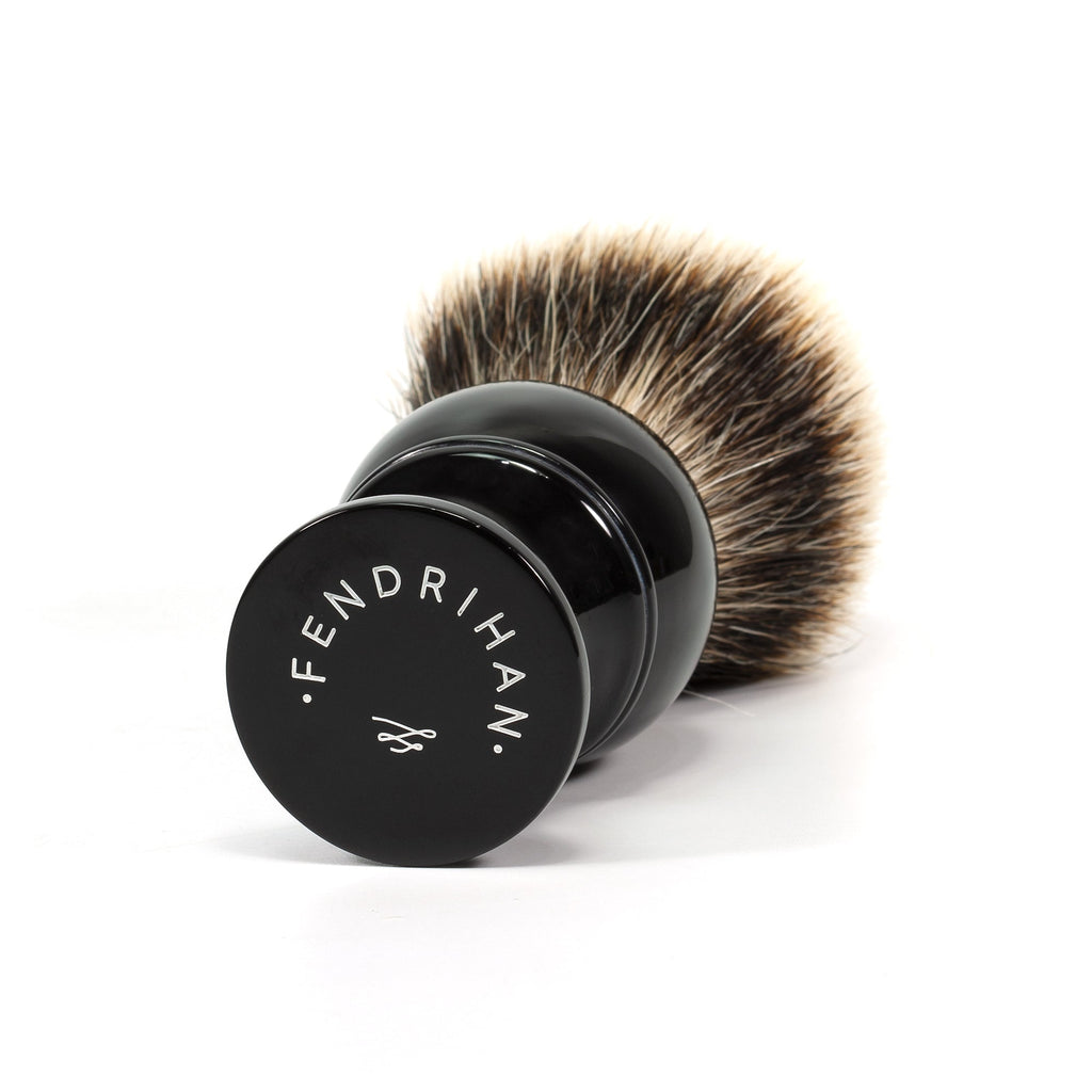 Fendrihan 2-Band Silvertip Badger Shaving Brush, Black Handle Badger Bristles Shaving Brush Fendrihan 
