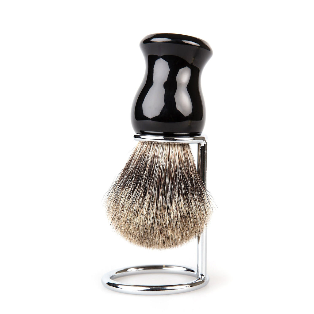 Fendrihan Classic Pure Grey Badger Shaving Brush & Metal Stand Badger Bristles Shaving Brush Fendrihan Black 
