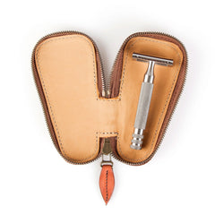 Fendrihan Leather Zip Safety Razor Case by Ruitertassen and Fendrihan Stainless Steel Razor, Save $10 Razor Case Fendrihan 