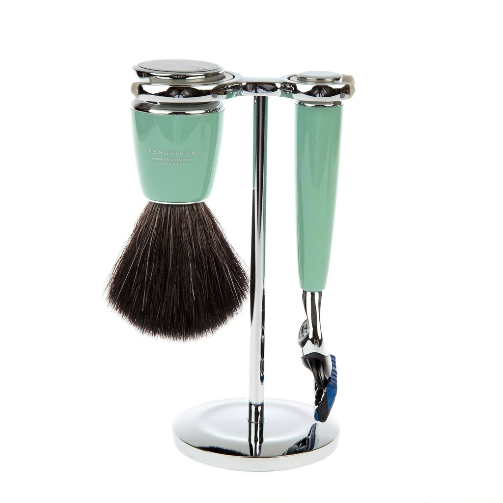 Fendrihan 3-Piece Shaving Set with Gillette Fusion and Black Fibre Brush Shaving Kit Fendrihan Mint 