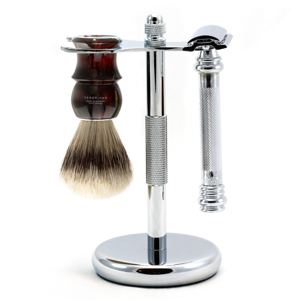 Merkur 38C Barber-Pole 3-Piece Classic Wet-Shaving Kit, Save $15 Shaving Kit Fendrihan Tortoise 