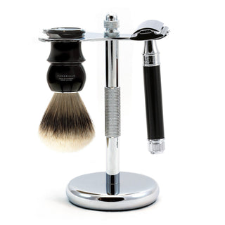 3-Piece Classic Wet-Shaving Set w Edwin Jagger Razor, Save $15 Shaving Kit Fendrihan Ebony 