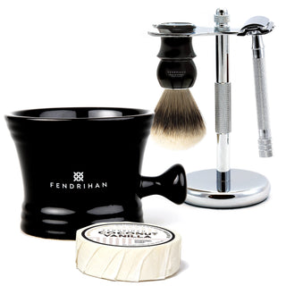 5-Piece Wet Shaving Set with Merkur 23C Razor, Save $35 Shaving Kit Fendrihan Black Coconut & Vanilla 