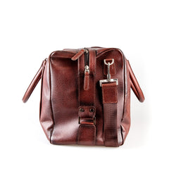 Fendrihan Pebbled Leather Travel Bag, Brandy Leather Briefcase Fendrihan 