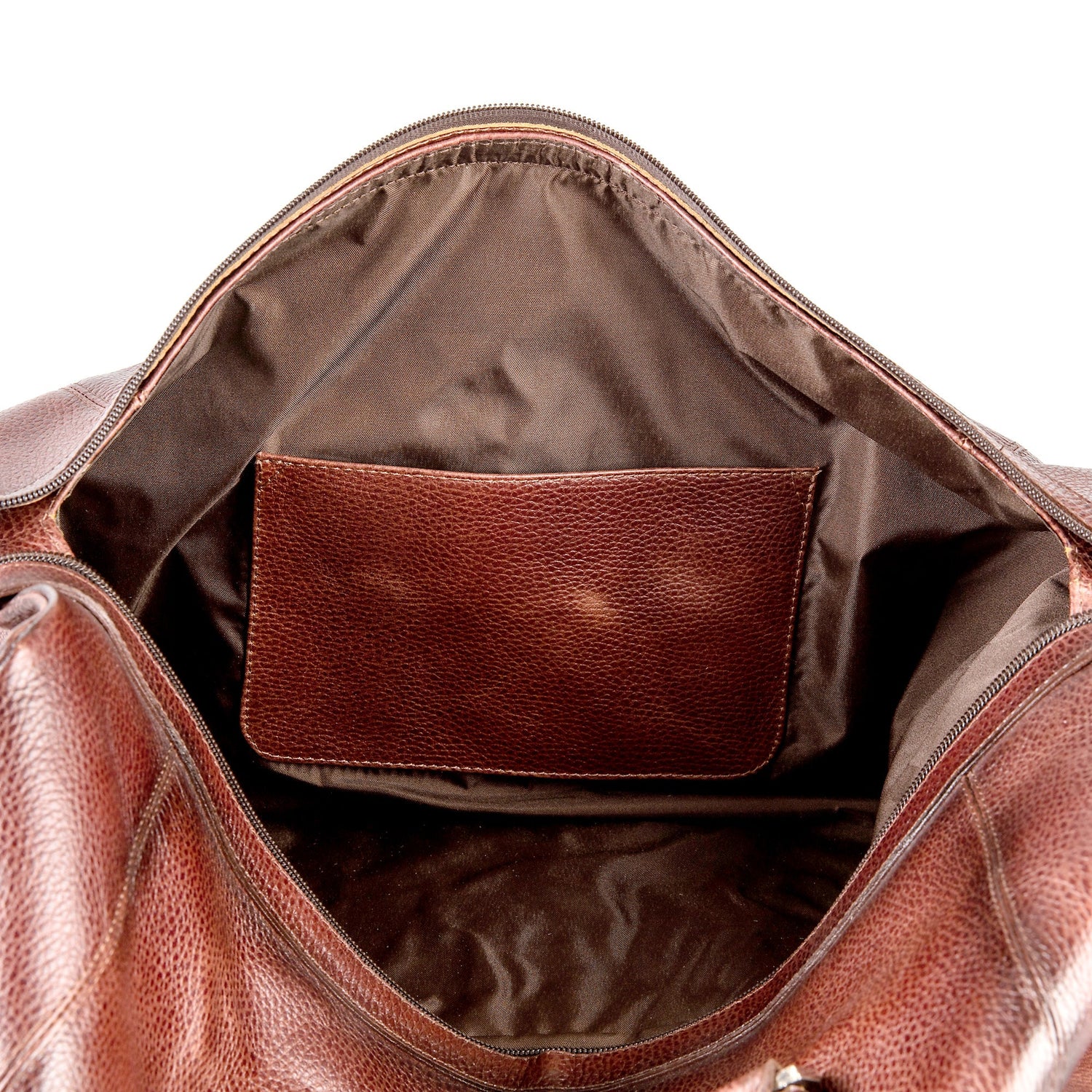 Fendrihan Pebbled Leather Travel Bag, Brandy Leather Briefcase Fendrihan 