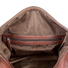 Fendrihan Pebbled Leather Travel Bag, Brandy Leather Briefcase Fendrihan 