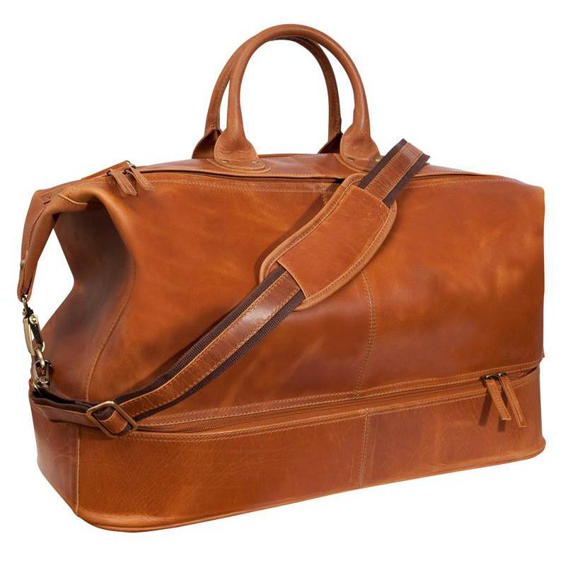 Fendrihan Arizona Buffed Waxed Leather Travel Bag, Cognac Leather Briefcase Fendrihan 