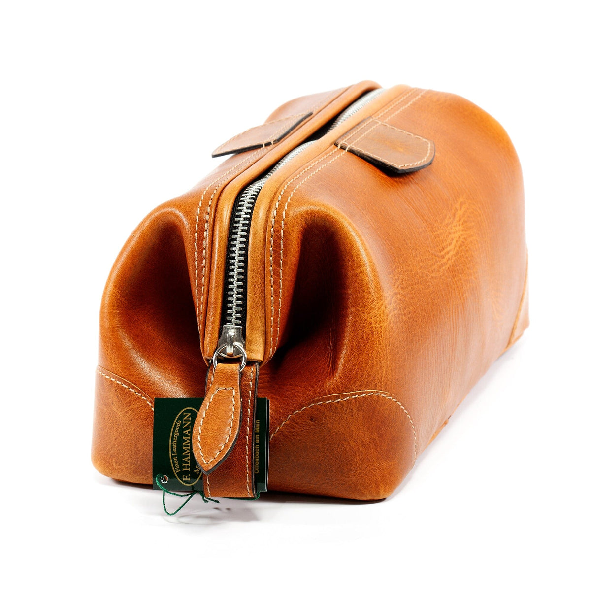 F. Hammann Leather Toiletry Bag with Metal Frame Toiletry Bag F. Hammann 