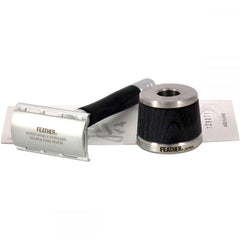 Feather WS-D2S Double Edge Stainless Steel and Wood Safety Razor, with Stand Double Edge Safety Razor Feather 