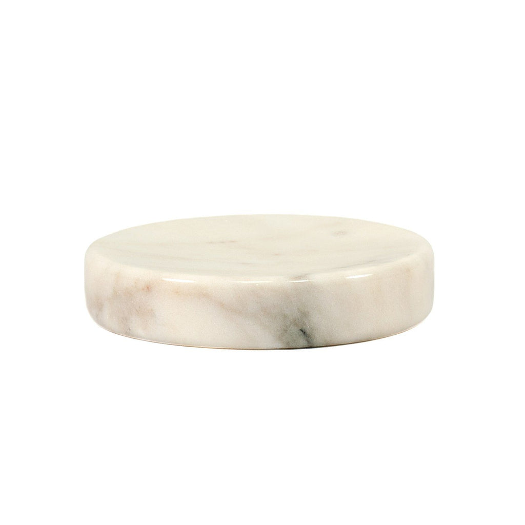 Fiammetta V Round Marble Soap Tray, Paonazzo Marble Soap Dish Fiammetta V 