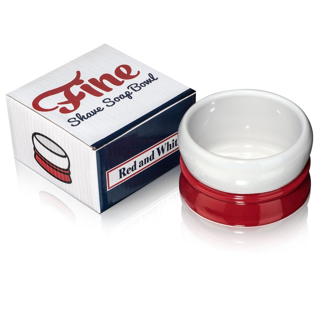 Fine Stoneware Soap Bowls Shaving Bowl Fine Accoutrements Red & White 