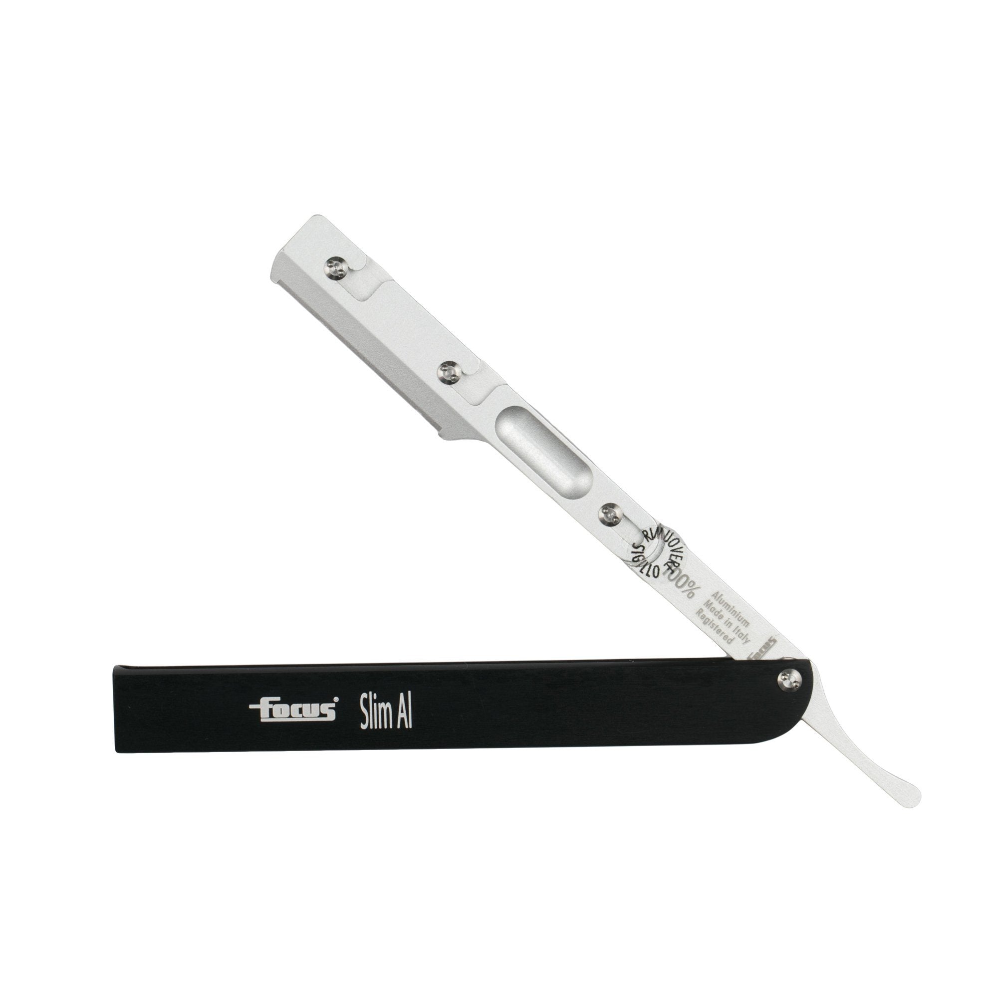 Focus Slim AL Aluminum Replaceable Blades Straight Razor, Made in