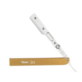 Focus Slim AL Aluminum Replaceable Blades Straight Razor, Made in Italy Shavette Focus Gold 