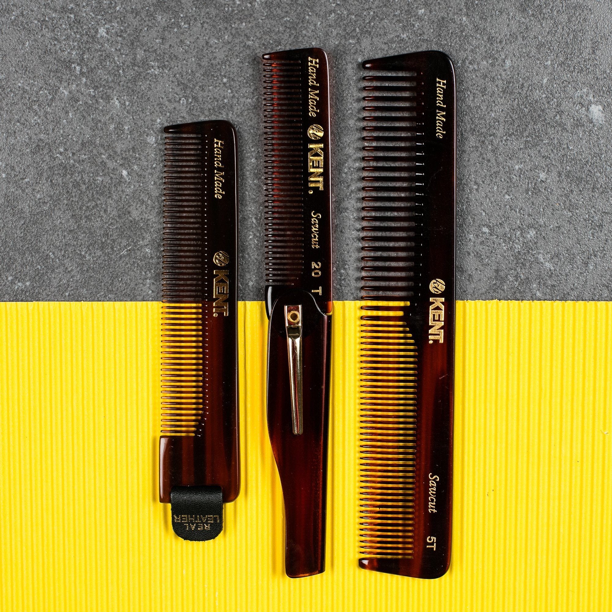 Kent 20T Hand-finished Folding Pocket Comb with Clip – Fendrihan