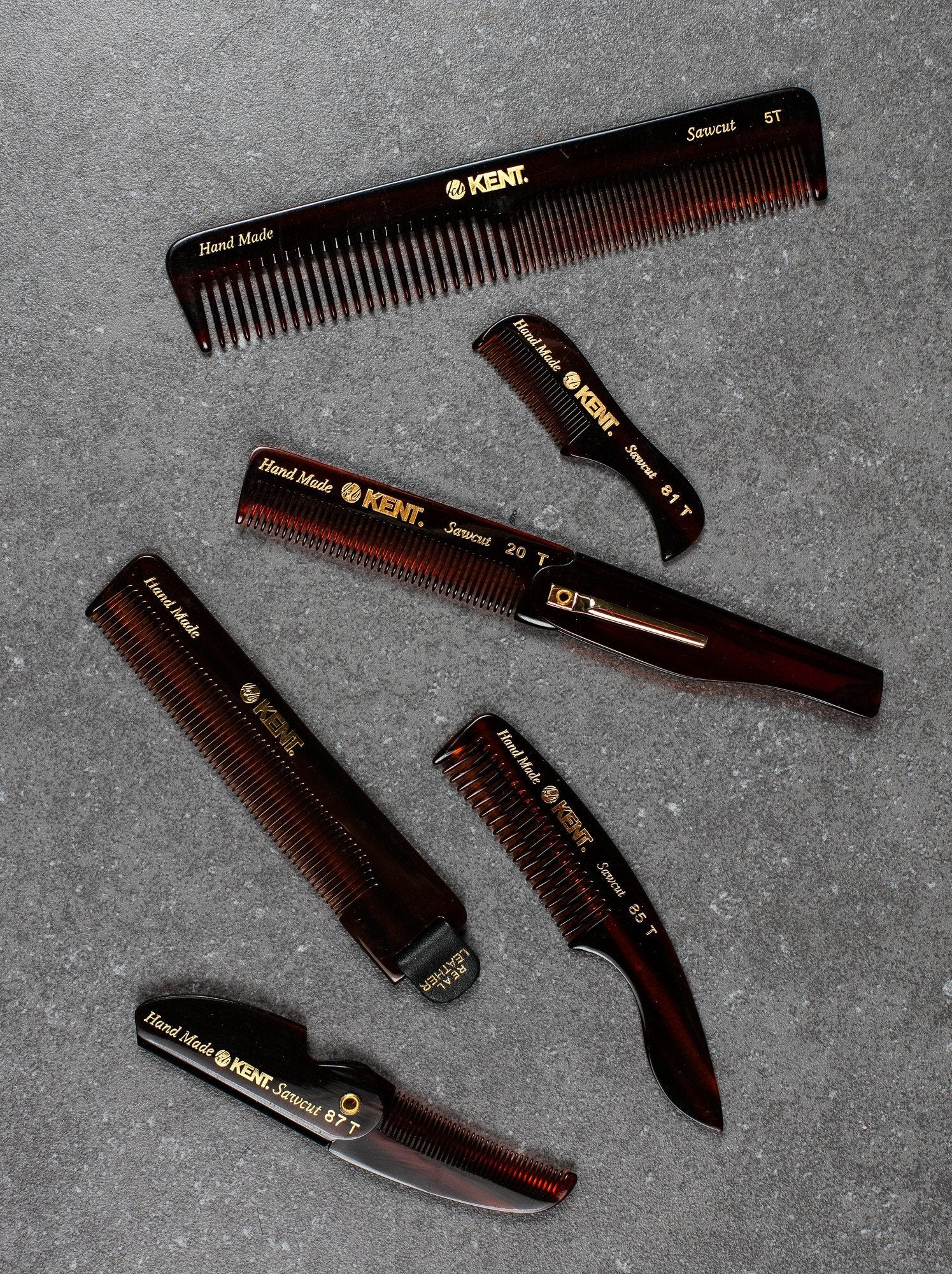 Kent 20T Hand-finished Folding Pocket Comb with Clip – Fendrihan