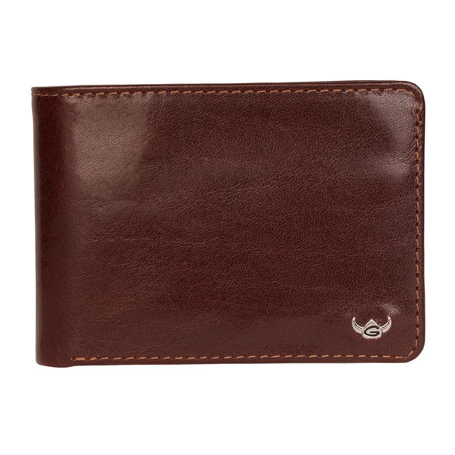 Golden Head Colorado Vegetable-Tanned 2 CC Mini Leather Wallet with Coin Pocket, Tobacco Leather Wallet Golden Head 