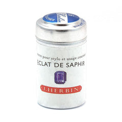 J. Herbin Fountain Pen Ink Cartridges, 6-Pack Tin Ink Refill J. Herbin Sapphire Blue 