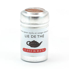 J. Herbin Fountain Pen Ink Cartridges, 6-Pack Tin Ink Refill J. Herbin Tea Dregs 