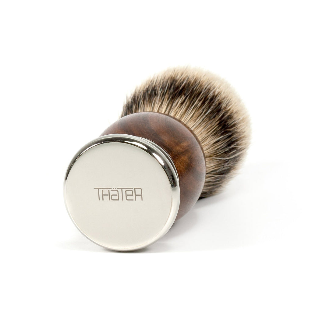 H.L. Thater 4292 Precious Woods Series Silvertip Shaving Brush with Mopane Wood Handle, Size 6 Badger Bristles Shaving Brush Heinrich L. Thater 