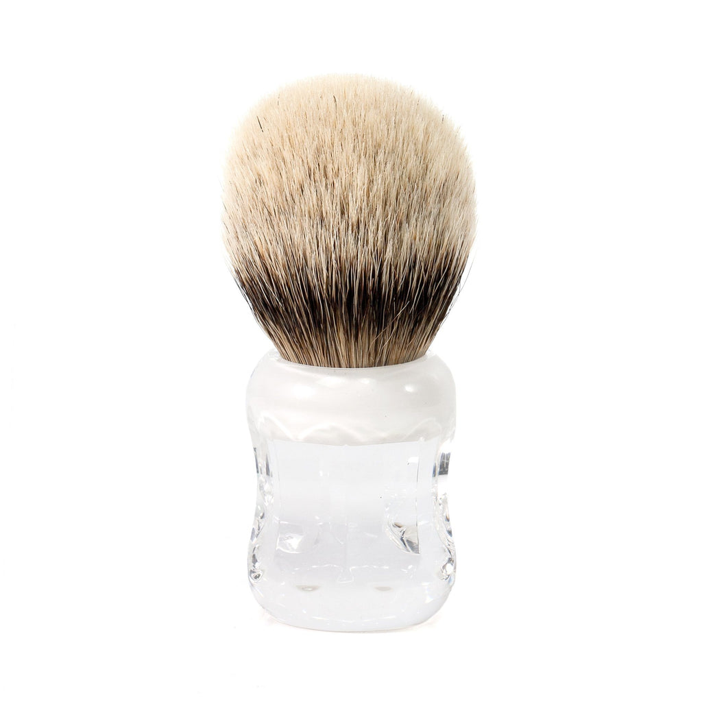 H.L. Thater 49125 Series Silvertip Shaving Brush with Two-Tone Handle, Size 4 Badger Bristles Shaving Brush Heinrich L. Thater White 