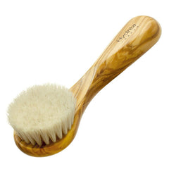 Hydrea London Olive Wood Facial Brush with Medium Strength Horsehair Bristles Face Brush The Natural Sea Sponge Co 