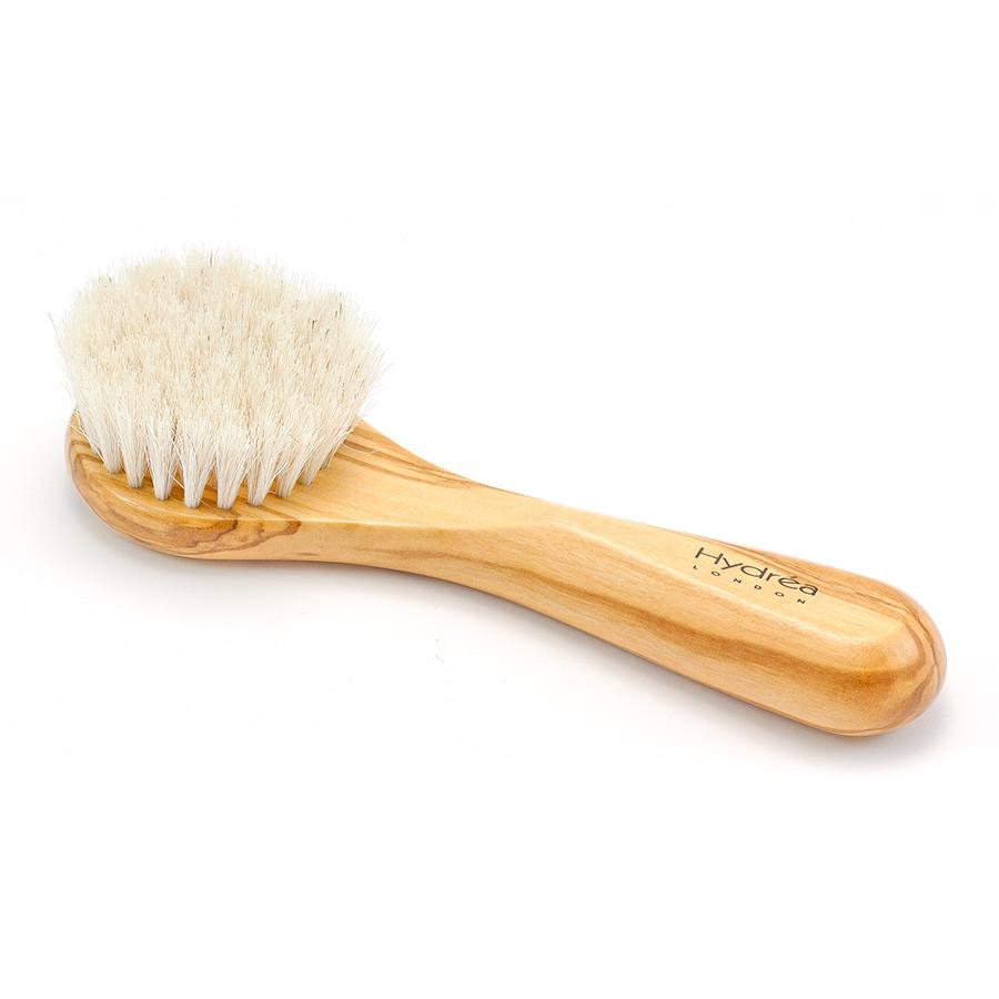 Hydrea London Olive Wood Facial Brush with Medium Strength Horsehair Bristles Face Brush The Natural Sea Sponge Co 