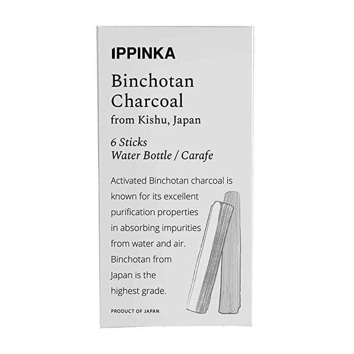 Ippinka Kishu Binchotan Charcoal Water Purifier, 6 Sticks Water Filter Ippinka 