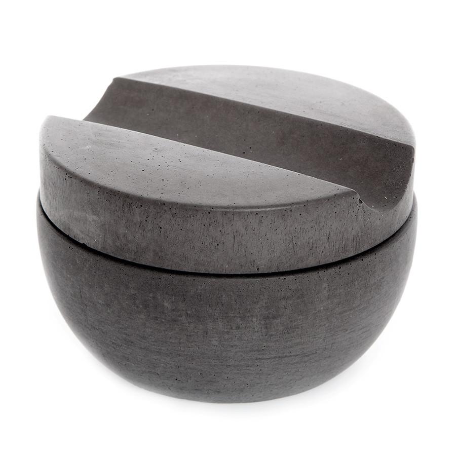 Iris Hantverk Concrete Bowl and Lid with Muhle Sandalwood Shaving Soap Shaving Soap Iris Hantverk Dark Grey 