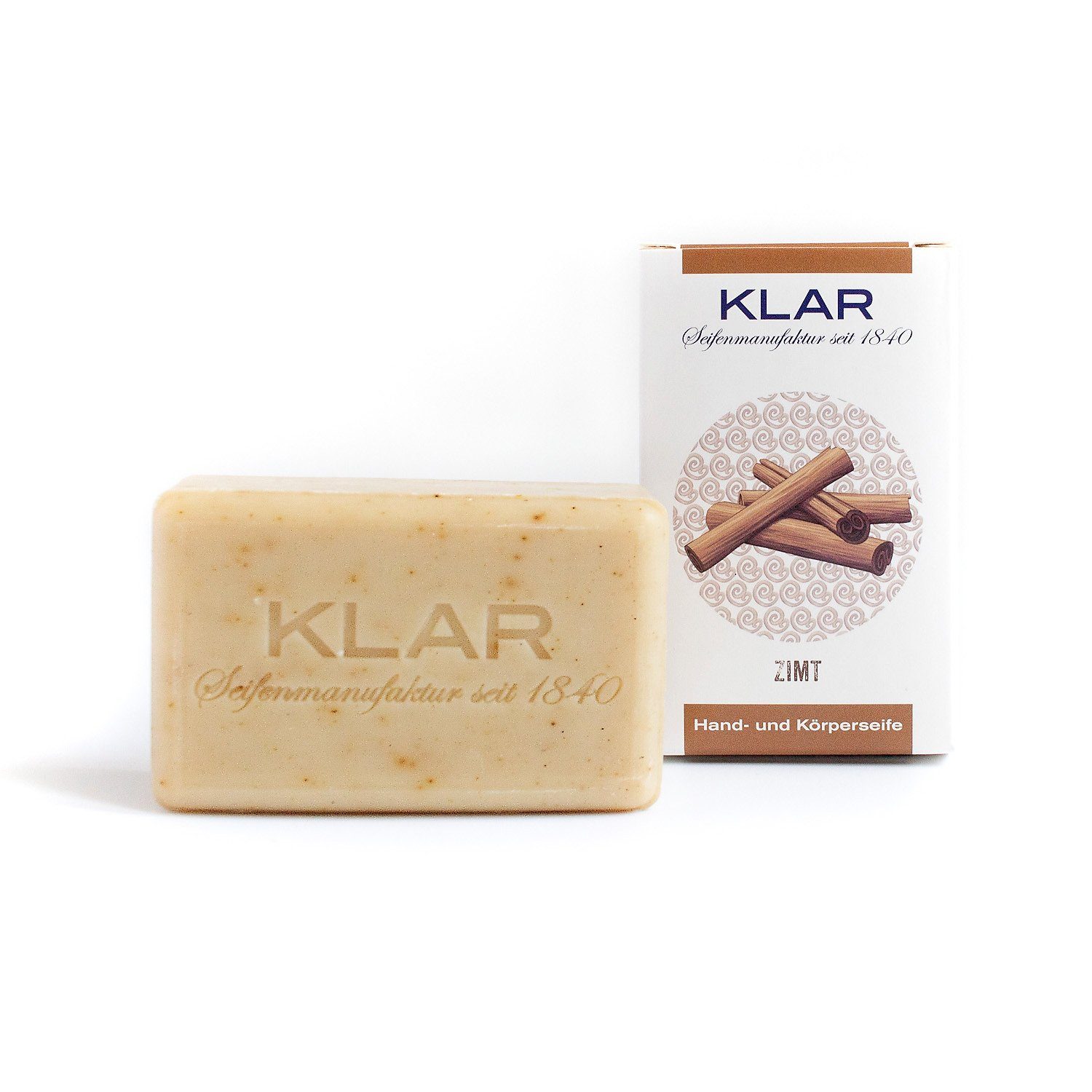 Klar's Classic Hand Size Soap, Palm Oil-Free Body Soap Klar Seifen Cinnamon 