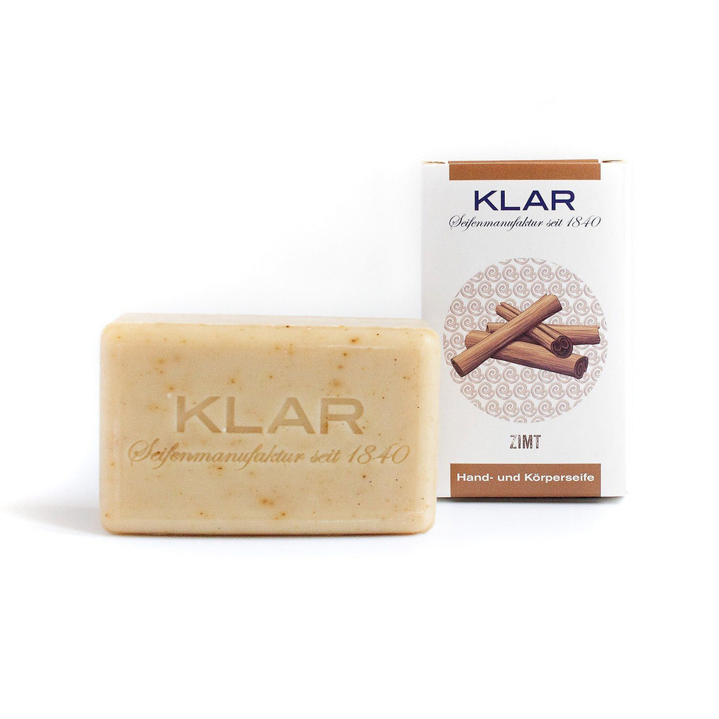 Klar's Classic Hand Size Soap, Palm Oil-Free Body Soap Klar Seifen Cinnamon 