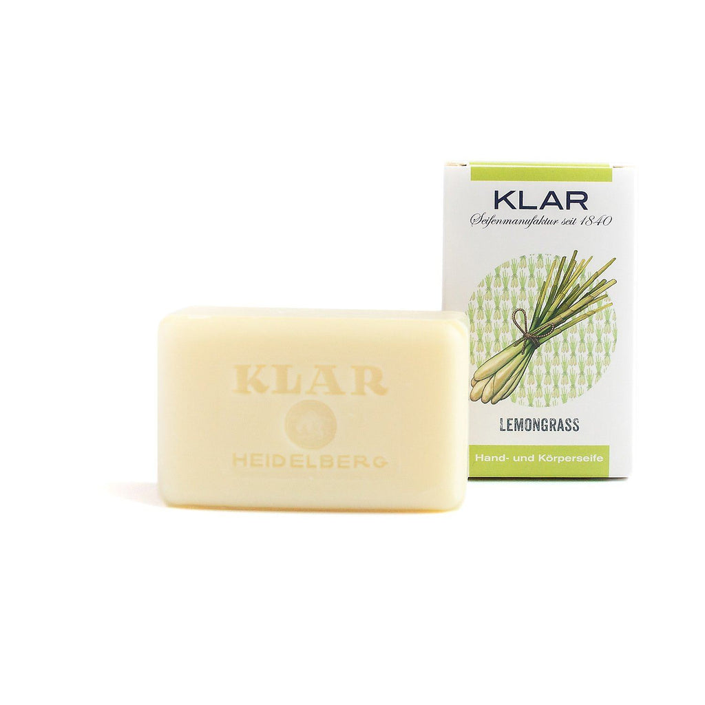 Klar's Classic Hand Size Soap, Palm Oil-Free Body Soap Klar Seifen Lemongrass 