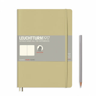 Leuchtturm1917 Composition Soft Cover Notebook, Sand, Plain Notebook Leuchtturm1917 
