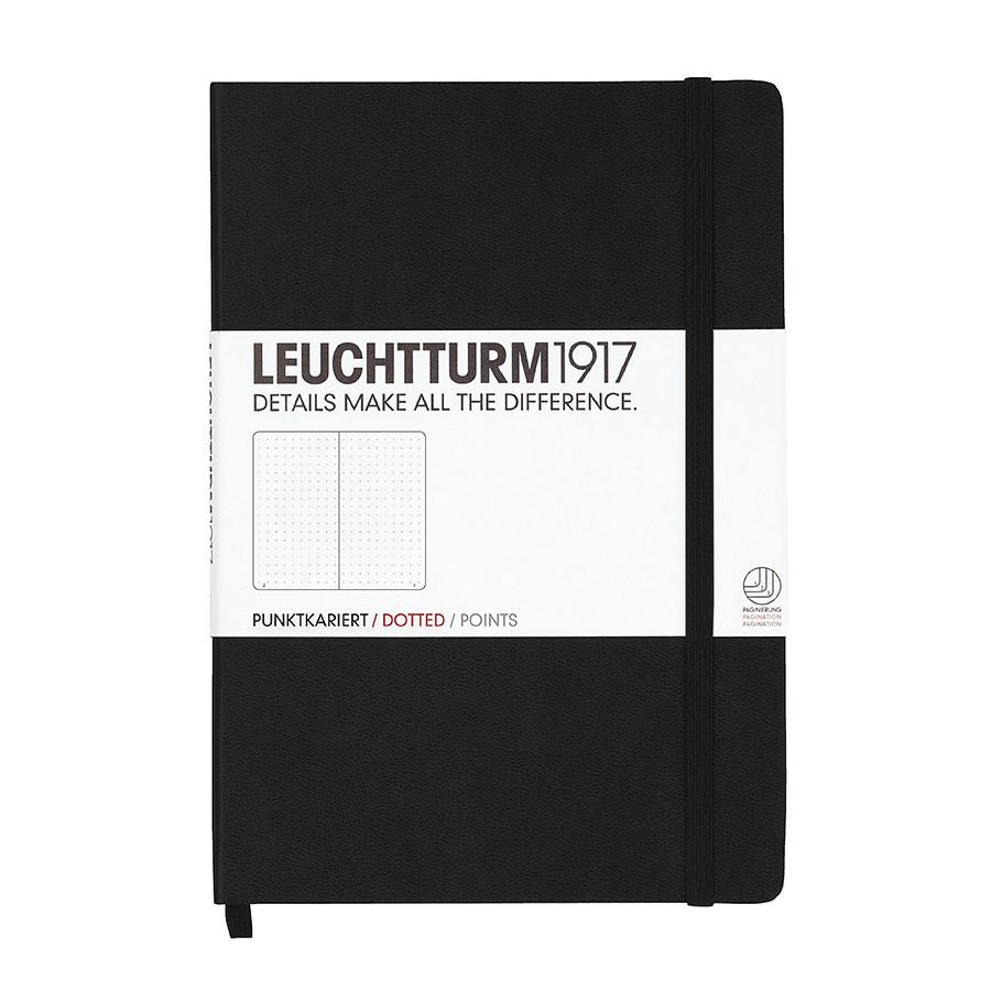 Leuchtturm1917 Medium Hard Cover Notebook, Black, Dots Notebook Leuchtturm1917 